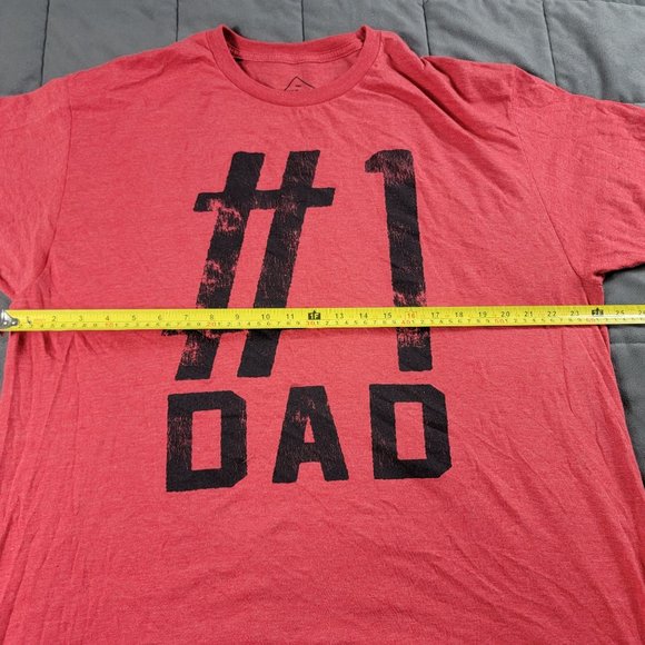 Well Worn Los Angeles Number 1 Dad Mens 2XL Red Short Sleeve T Shirt Casual - Picture 5 of 8